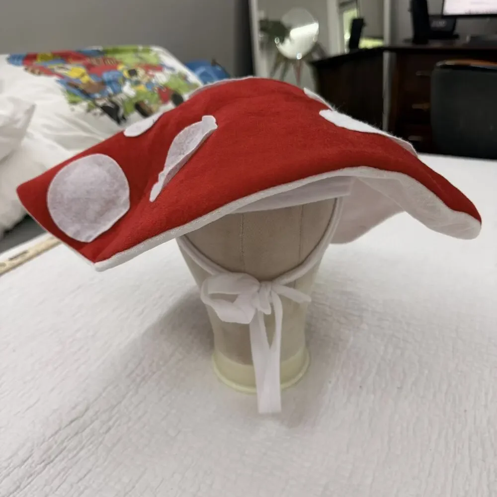 Adult Mushroom Hat Red White Halloween Accessory Comfy Camper